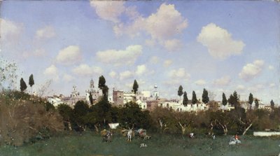 Gathering Oranges by Martín Rico y Ortega